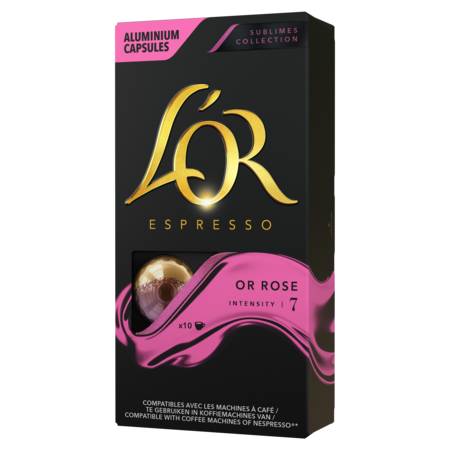 Café capsules Compatibles Nespresso or rose n°7 L'OR ESPRESSO - 10 capsules