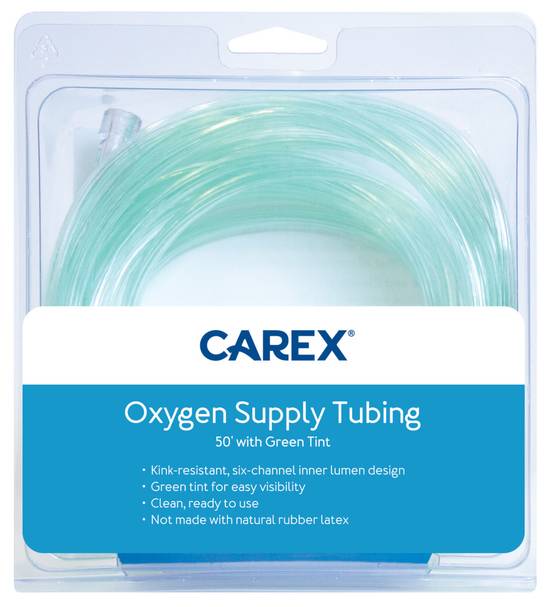Carex Oxygen Supply Green-tinted Tubing, 50 ft
