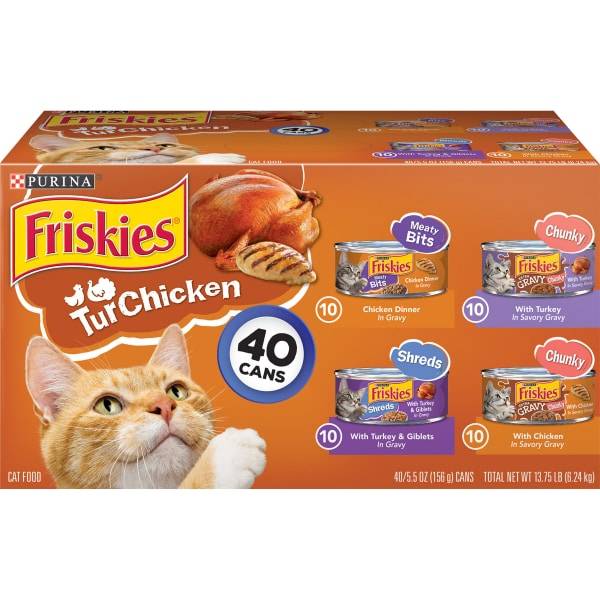 Purina Friskies Gravy Wet Cat Food Variety Pack, Turchicken Extra Gravy Chunky, Meaty Bits & Shreds, 40 ct (5.5 oz)