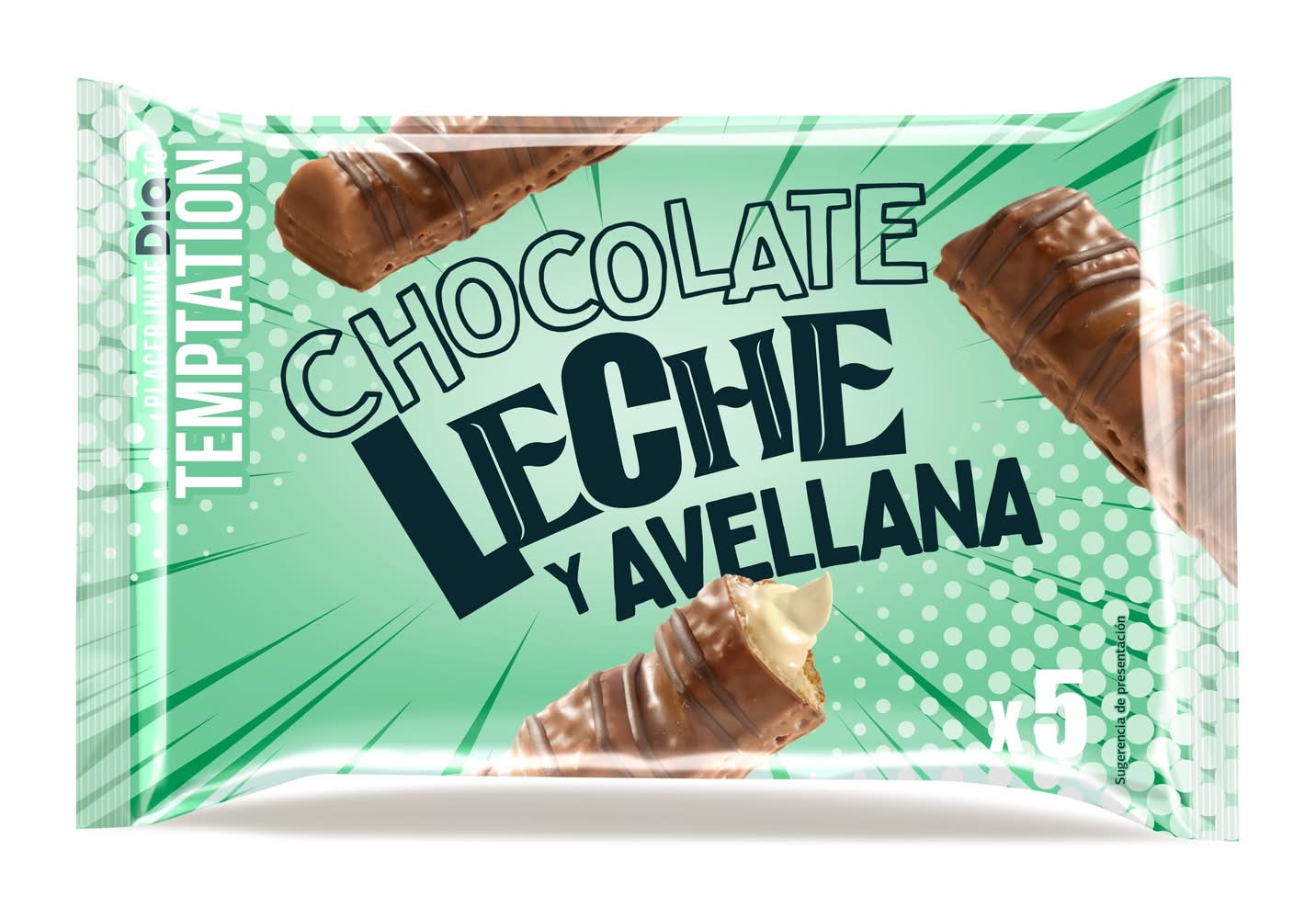 Barritas De Chocolate Con Leche Y Avellanas Temptation De Dia Bolsa 115 G