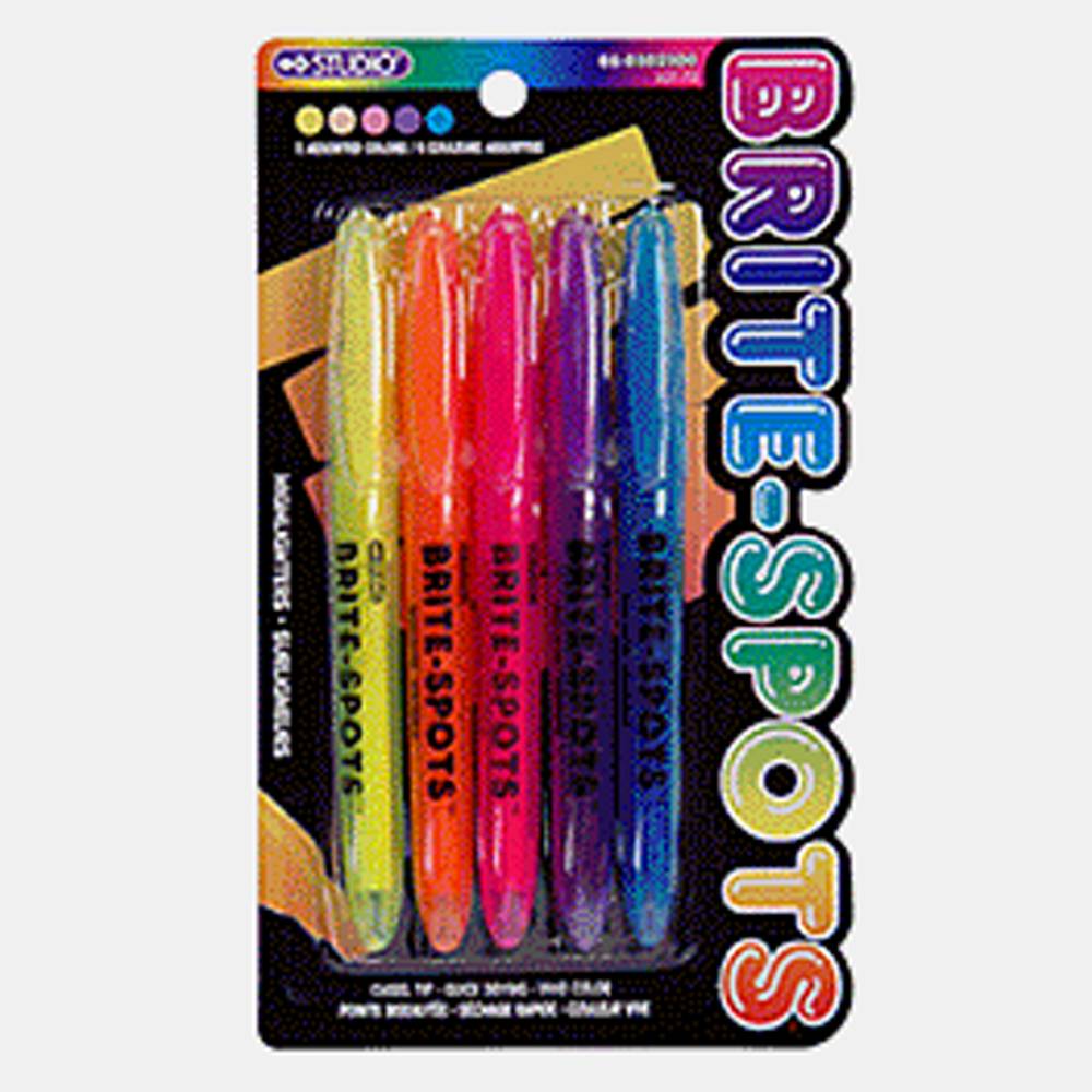 Highlighters (assorted colours), 5 pack