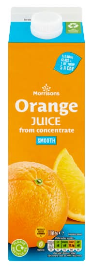 Morrisons Orange Juice From Concentrate Smooth (1L)