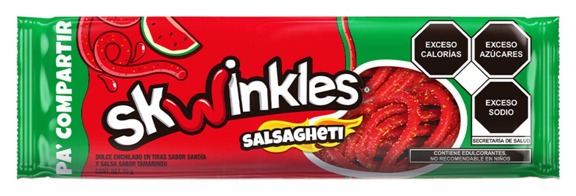 Skwinkles · Tiras de dulce enchilado salsagheti, sandía-tamarindo (70 g)