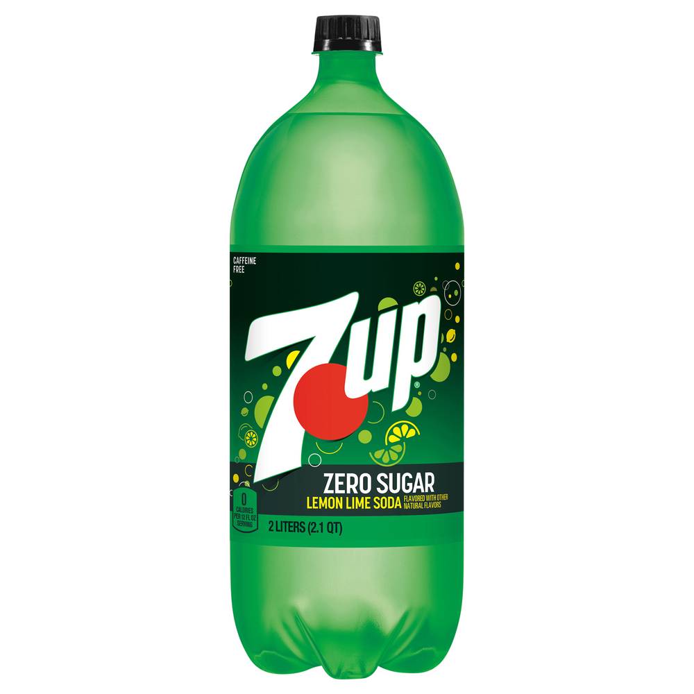 7UP Zero Sugar Soda, Lemon Lime (2 L)