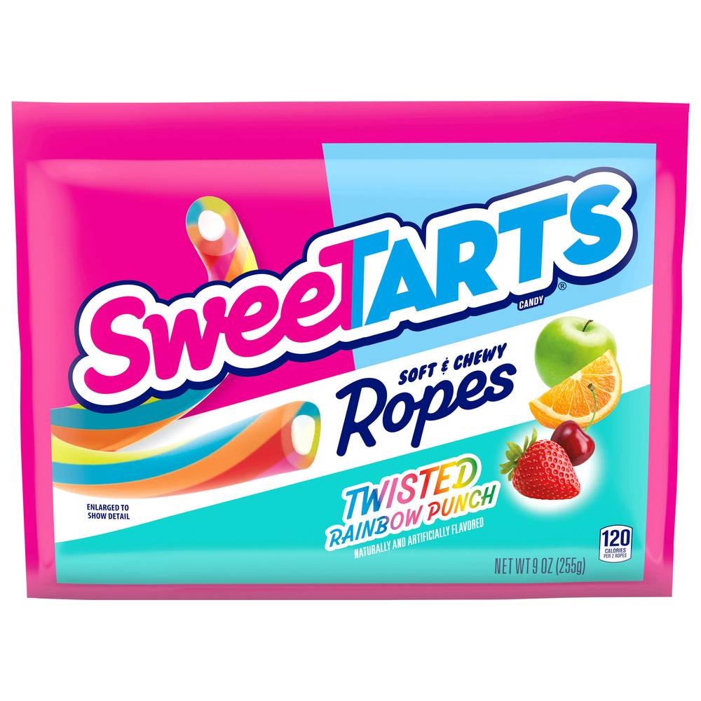 SweeTARTS Soft & Chewy Ropes Twisted Rainbow Punch Candy (9 oz)