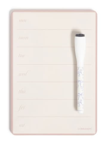 U Brands® Magnetic Weekly Dry-Erase Calendar Board, 5-1/2" x 8", Pink