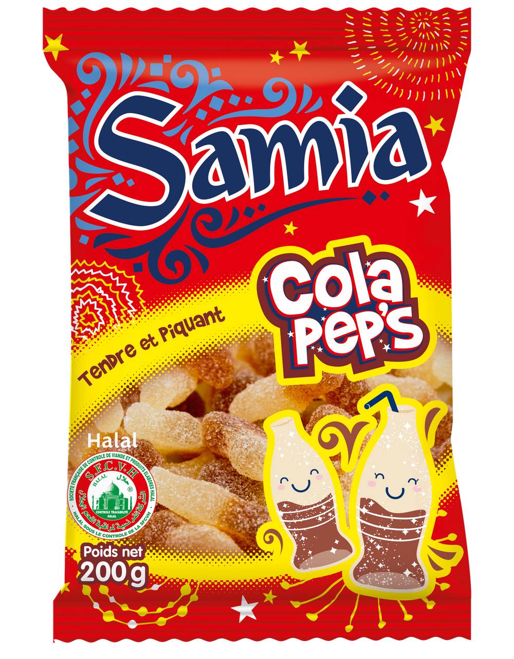 Samia - Bonbons sachet gelifies cola halal (200g)
