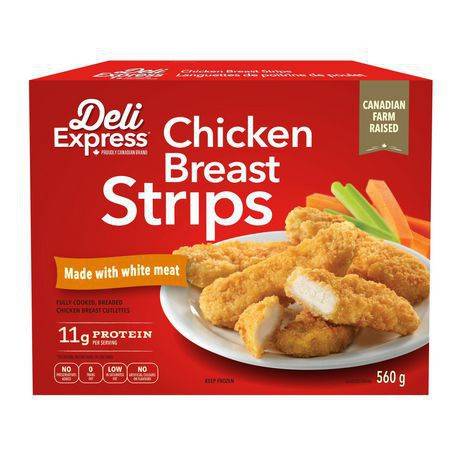 Deli express lanières de poitrine de poulet (560g) - chicken breast strips (560 g)