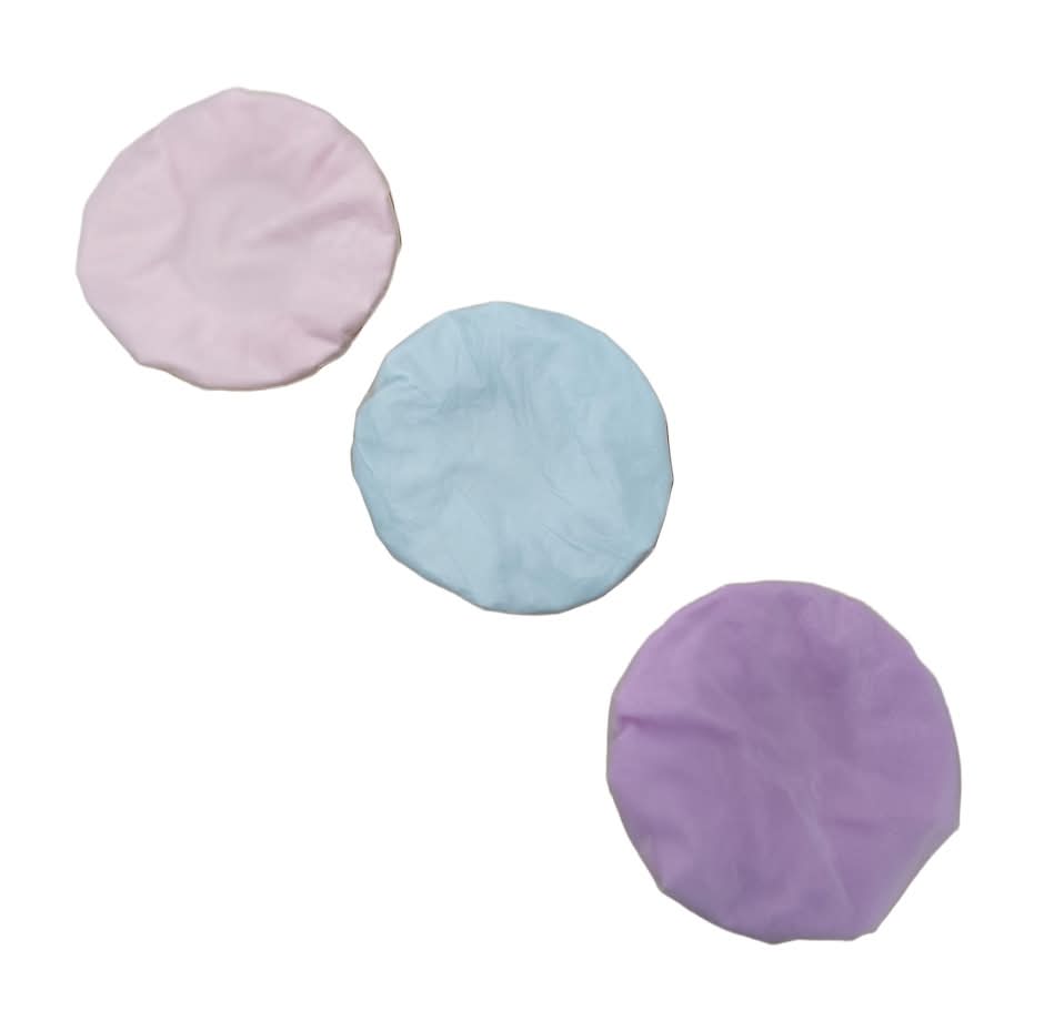Shower Caps With Terry Lining, Assorted (3 ct)
