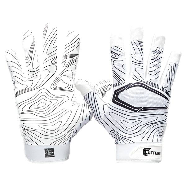 Cutters Game Day Receiver Gloves, White Topo, YL/YXL