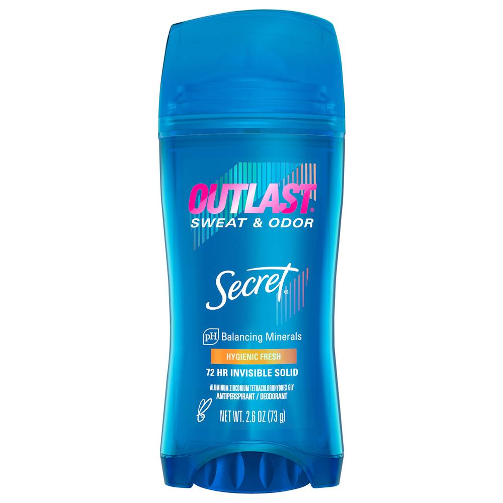 SECRET Outlast Invisible Solid Antiperspirant Deodorant For Women, Hygienic Fresh (2.6 oz)