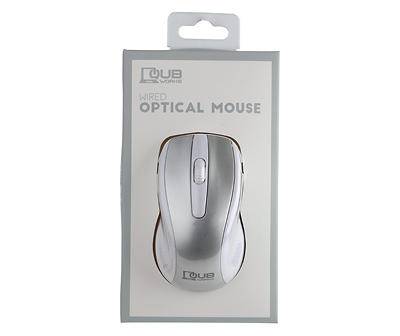 UB Works Wired Optical Mouse, White