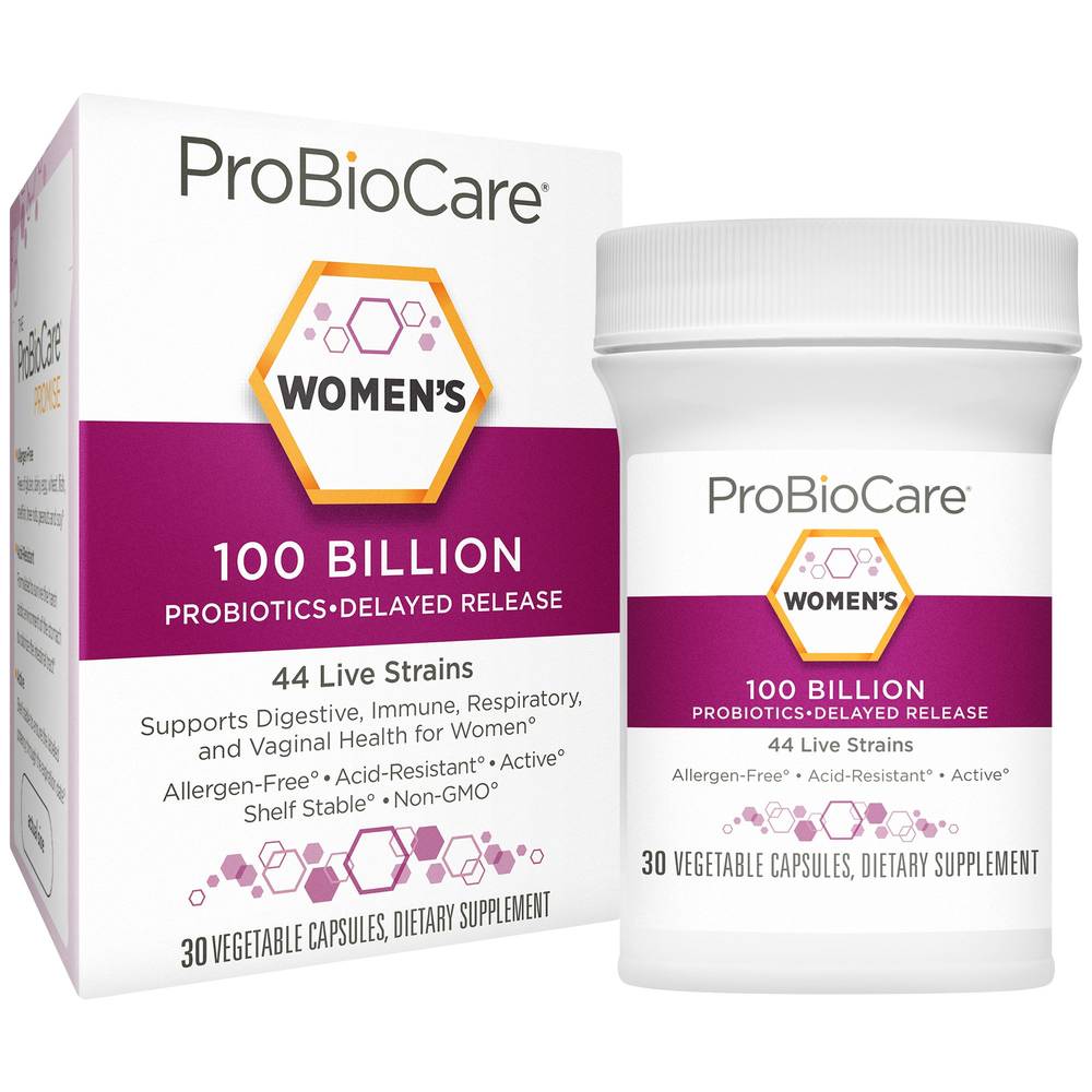 Probiotic For Women - 100 Billion Cfus - Supports Digestive & Vaginal Health (30 Vegetable Capsules)