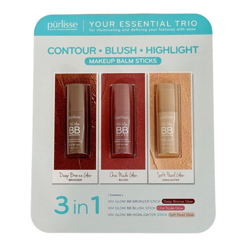 Purlisse Contour Makeup Balm Sticks Trio