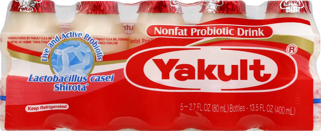Yakult nonfat probiotic drink, 5 pcs