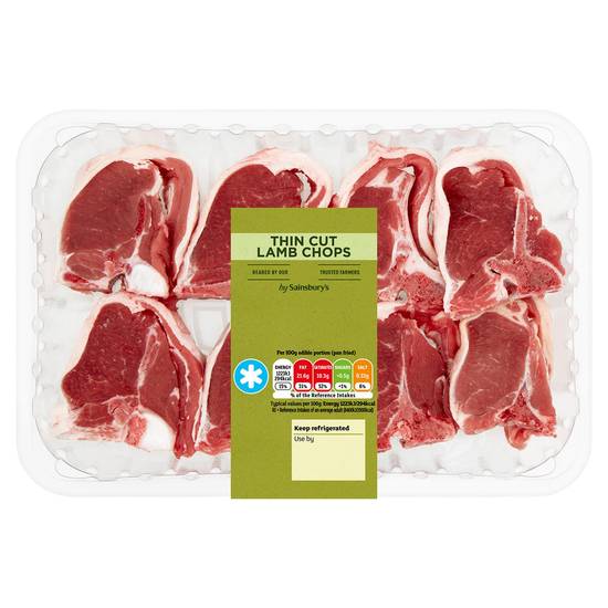 Sainsbury's British or New Zealand Thin Cut Lamb Chops 425g