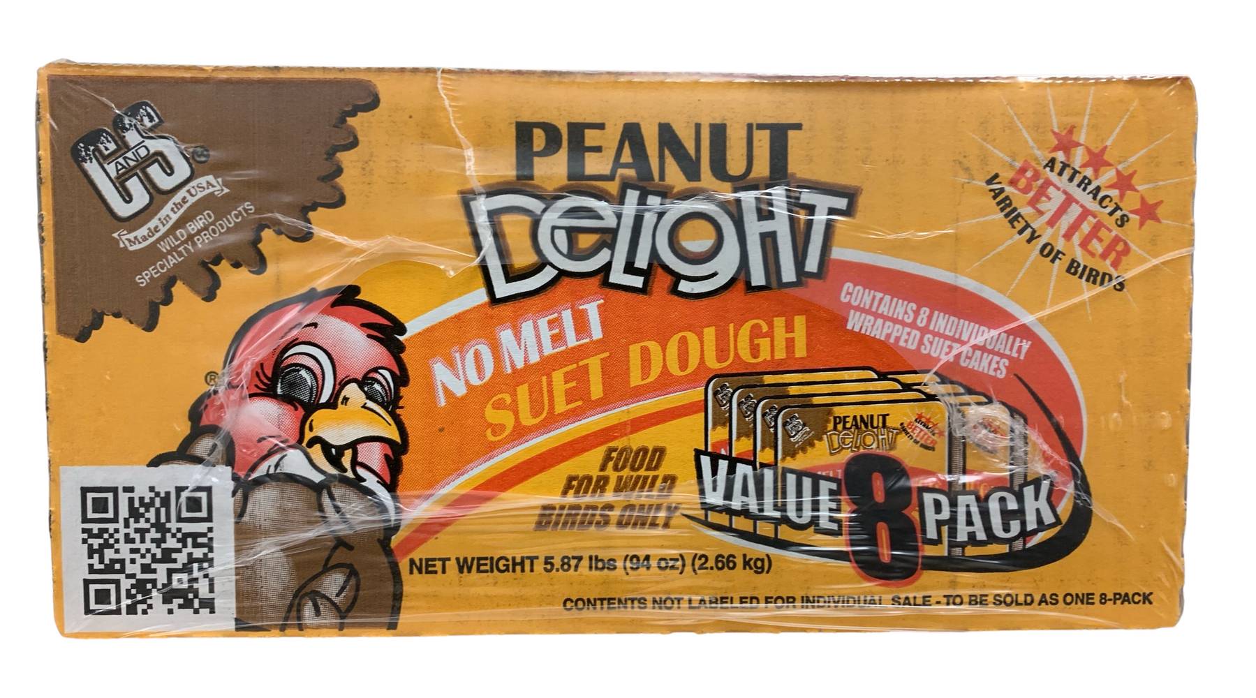 C&S Delight Suet Dough Wild Bird Food, Peanut (94 oz, 8 ct)