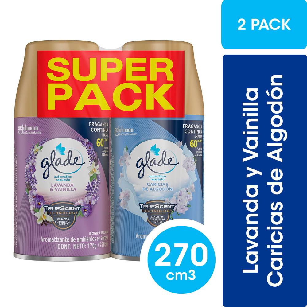 Glade pack recarga automática desodorante ambiental (2 u x 270 ml c/u)