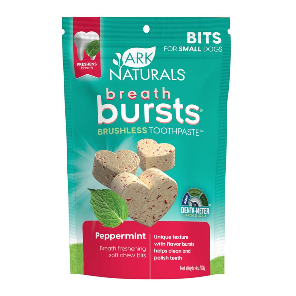 Ark Naturals Breath Bursts Brushless Toothpaste Bites For Small Dog Dental Treats (peppermint)