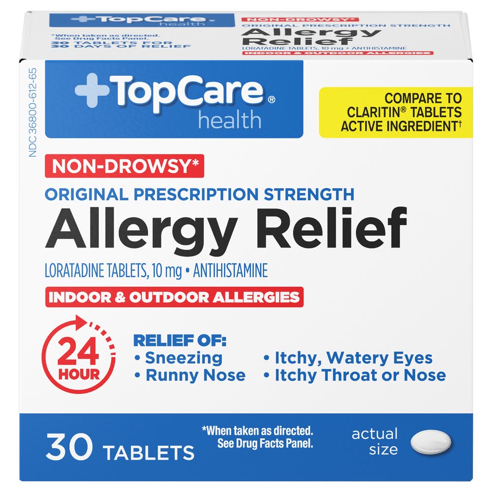 TopCare Non-Drowsy Allergy Relief Loratadine Tablets 10mg (30 ct)