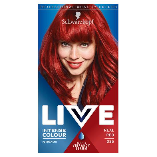 Schwarzkopf Live Intense Colour Red Hair Dye Real Red 035 Permanent