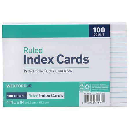 Wexford Ruled Index Cards (100 ct)