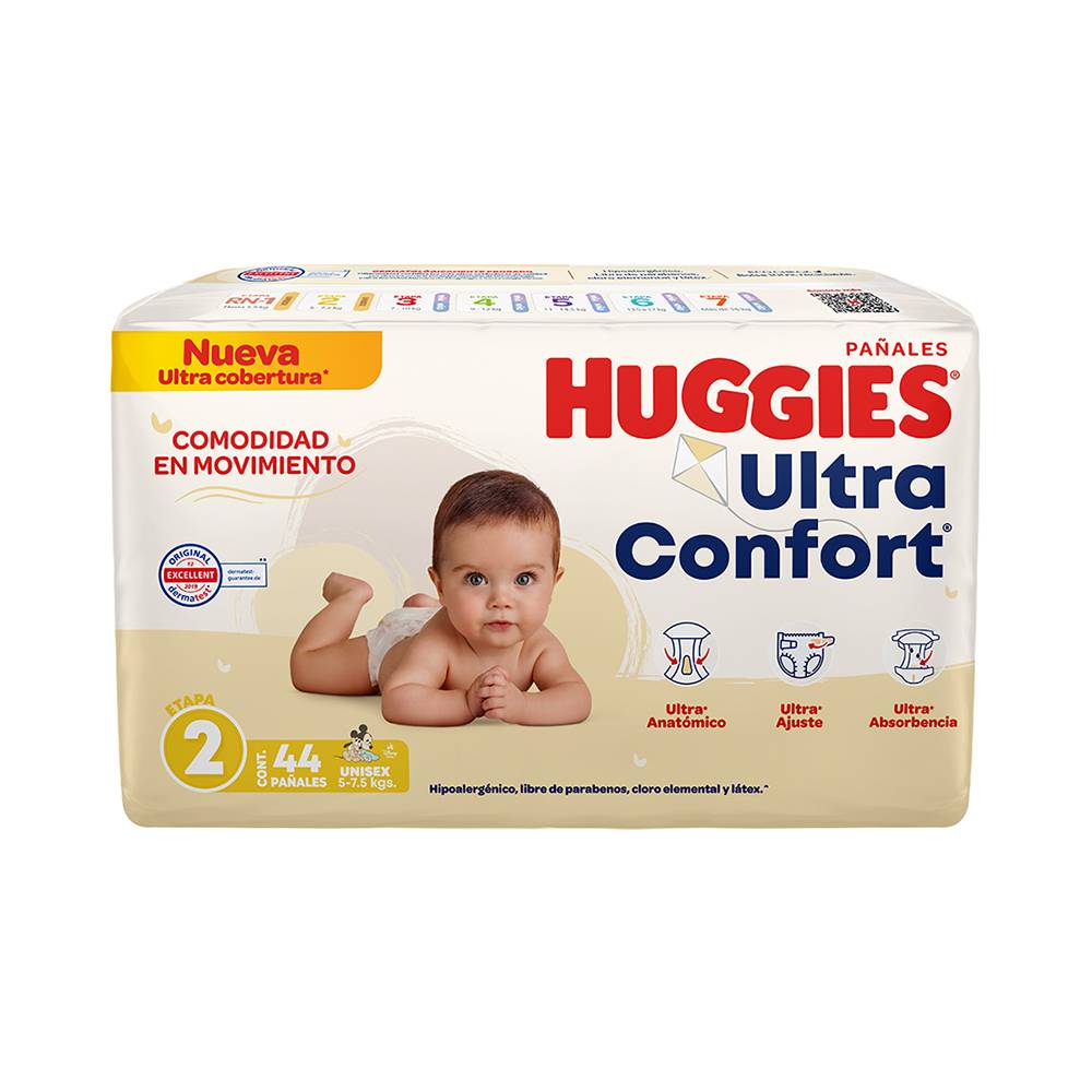 Huggies · Pañales ultra confort, unisex, Etapa 2 (40 un)