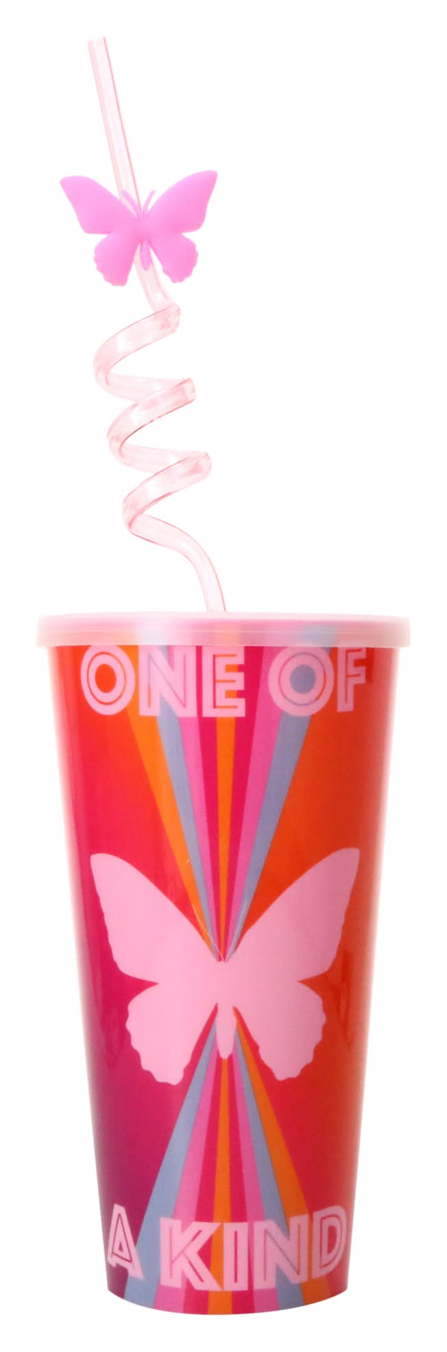 Summer Stadium Sipper With Lid & Straw 32oz Butterfly