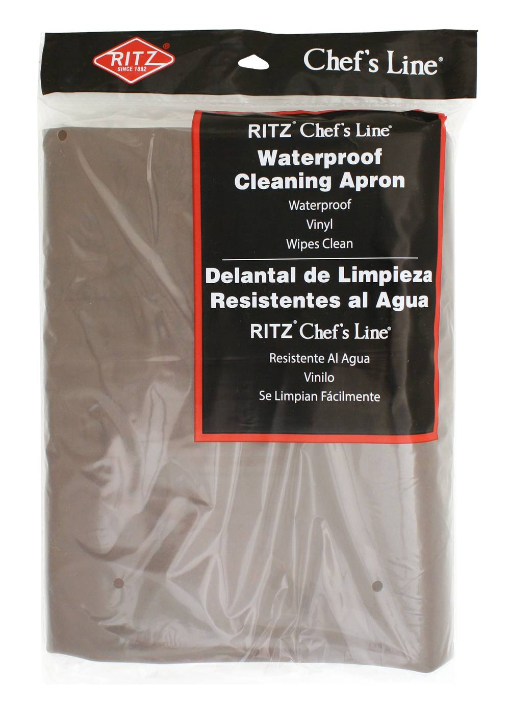 Ritz Chefs Line Heavy Duty Vinyl Bib Apron, 26 In X 28 In, Brown