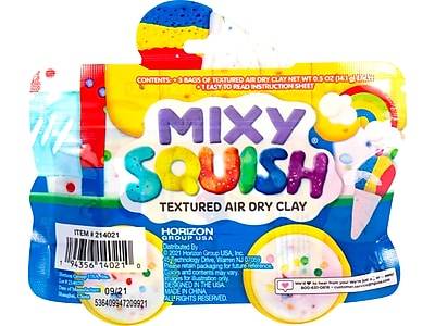 Horizon Mixy Squish Textured Air-Dry Clays, 3/Bag, 2 Bags/Box (222150)