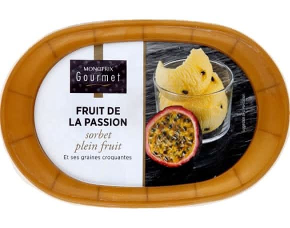 Monoprix Gourmet - Sorbet plein fruit et ses graines croquantes, fruit de la passion (325g)