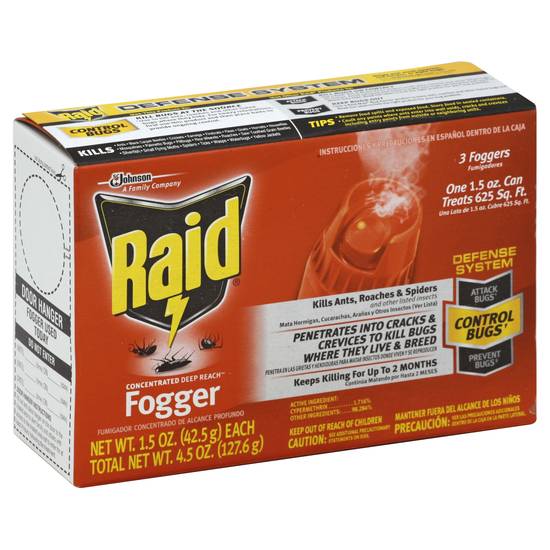 Raid Indoor Fogger Dry Fog Insecticide (3 ct)