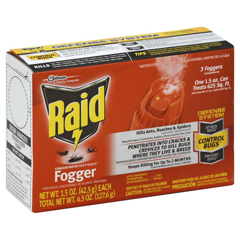 Raid Indoor Fogger Dry Fog Insecticide (4.5 oz)