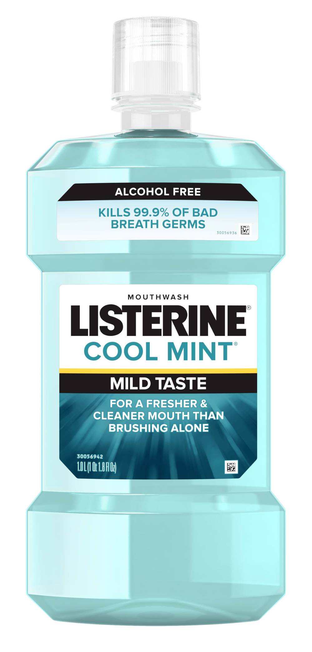 Listerine Zero Alcohol Free For Bad Breath Mouthwash, Cool Mint (33.8 fl oz)