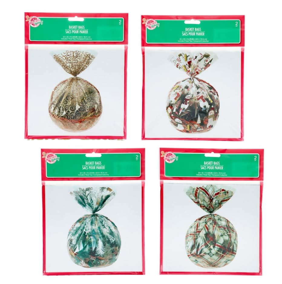 Christmas House Basket Bag (2 ct)