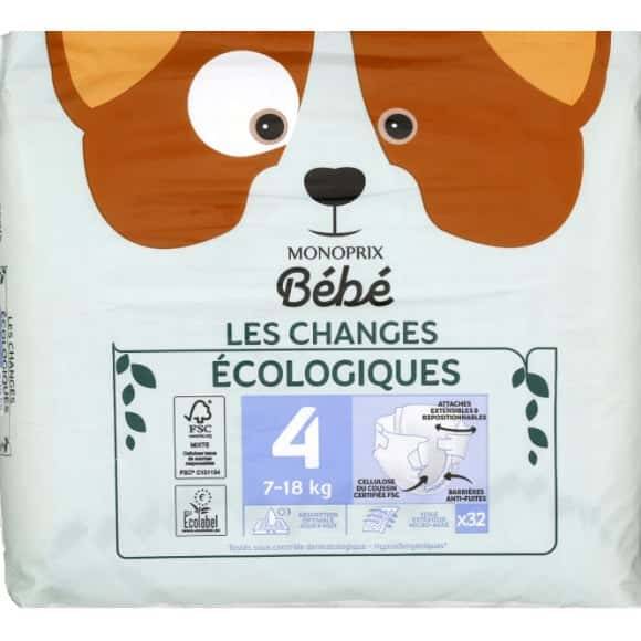 Monoprix Bébé Couches Écologiques Taille 4 X32 Le Paquet De 32