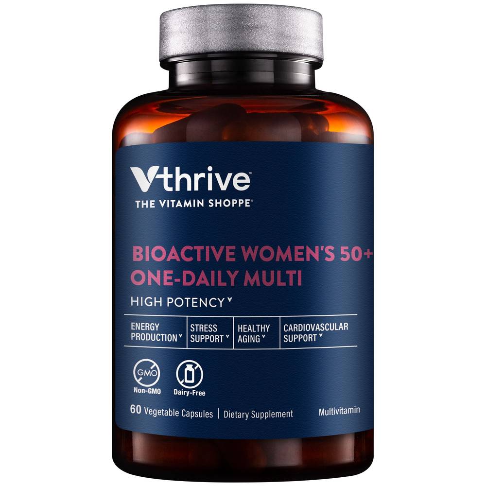 Once-Daily Bioactive Multivitamin For Women 50+ - Supports Stress & Healthy Aging (60 Vegetarian Capsules)
