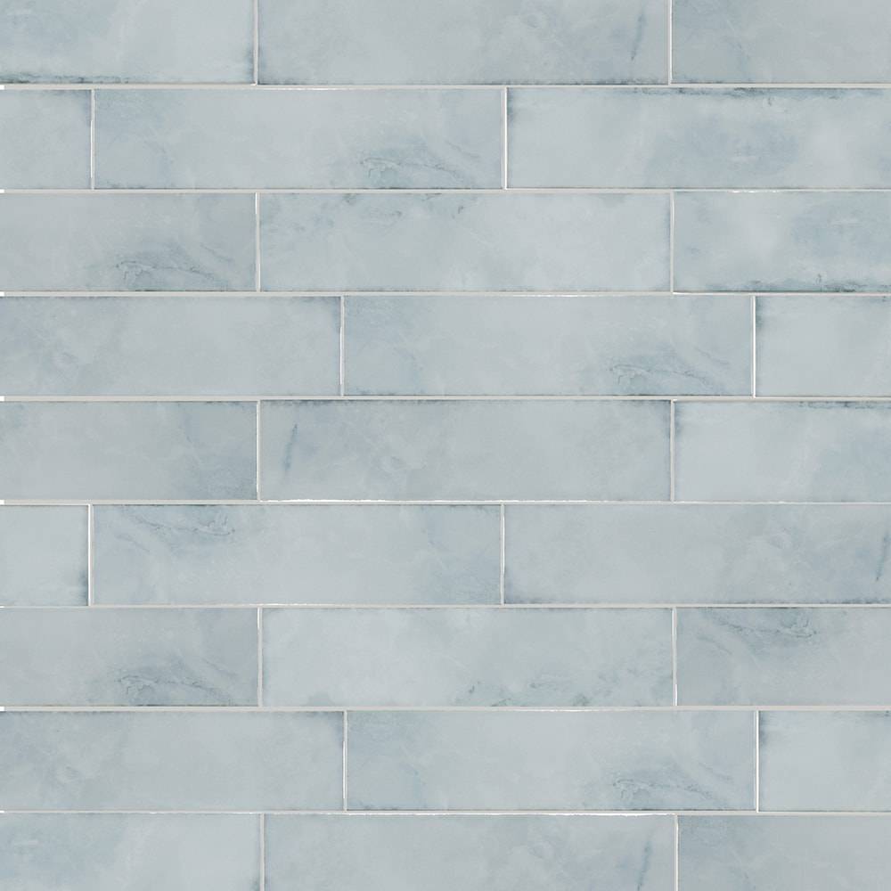 Boutique Ceramic Stone Hearth Sky Blue 3-in x 12-in Glossy Ceramic Subway Wall Tile (0.242-sq. ft/ Piece) | LW210618007