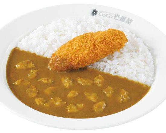 たっぷりあさ�りカレー＋天然国産鮭フライ(1本) Full of Asari clam curry with deep-fried wild Japanese salmon (1 pc)