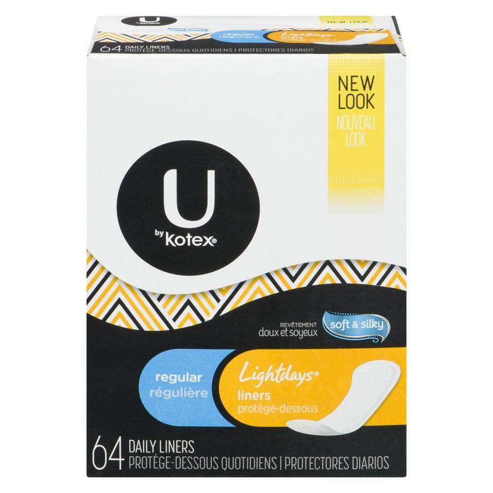 U by Kotex Lightdays, Regular Unscented Panty Liners (170 g)