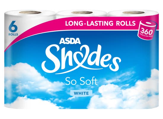 ASDA White, Shades So Soft Double Toilet Rolls (6 pack)