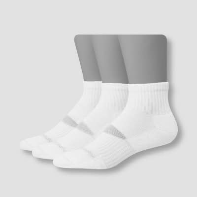 Hanes Premium Performance Power Cool Ankle Socks, Men, 6-12, White
