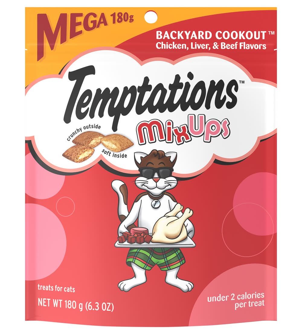 Temptations Mixups Crunchy & Soft Cat Treats, Backyard Cookout (6.3 oz)