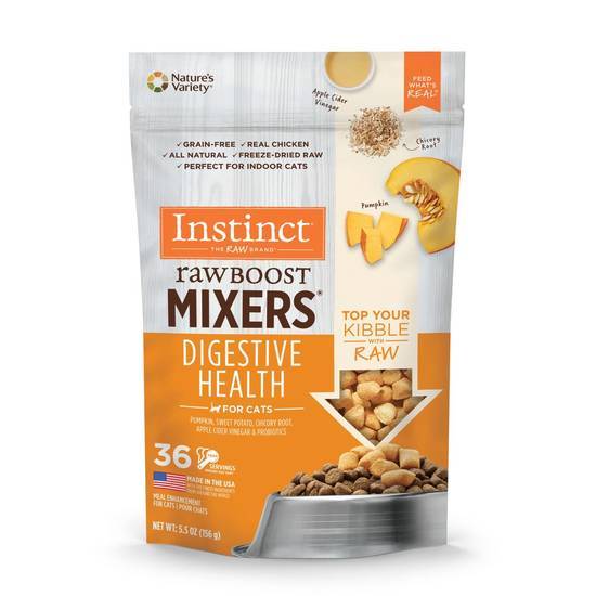 Instinct Freeze Dried Raw Boost Mixers Grain Free Digestive Health Recipe Wet Cat Food Topper By Nature's Variety (5.5 oz)