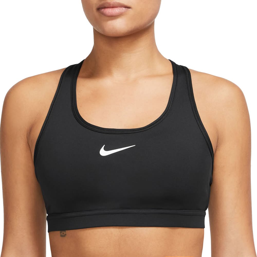 Nike Swoosh Support Padded Sports Bra, Women, M, Black