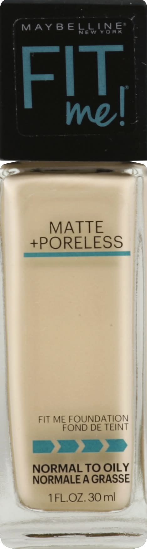 Maybelline Fit Me Matte + Poreless Foundation, 110 Porcelain (1 fl oz)