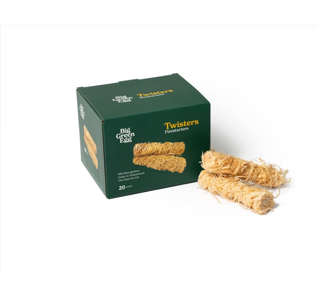Big Green Egg Twisters Wood Fire Starter 5 Min 20 Ct