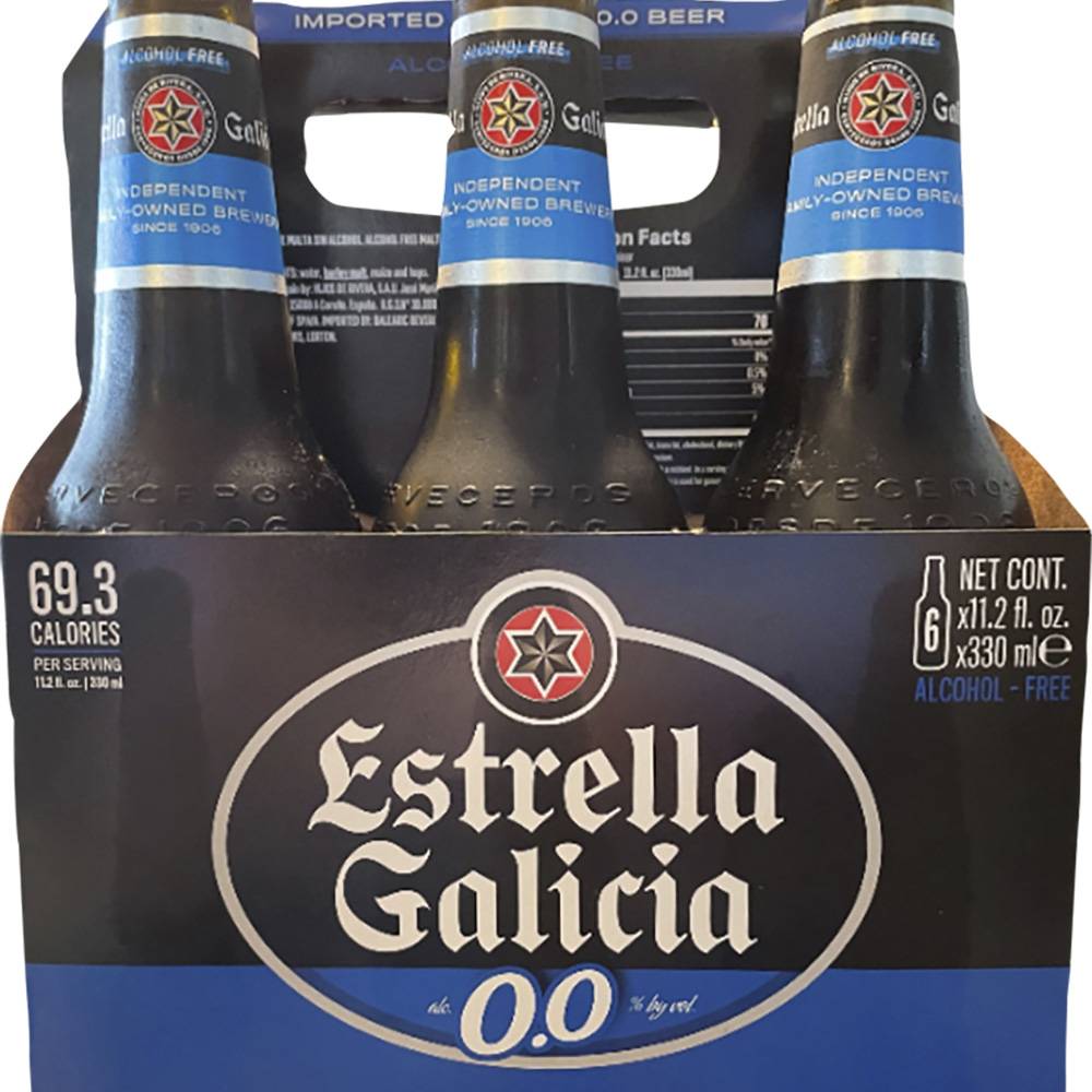 Estrella Galicia Non-Alcoholic Beer (6 x 11.2 fl oz)