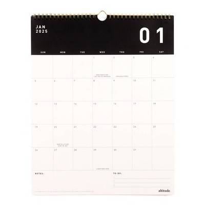 Altitude 2025 Monthly Wall Calendar, 15"x12" , Black