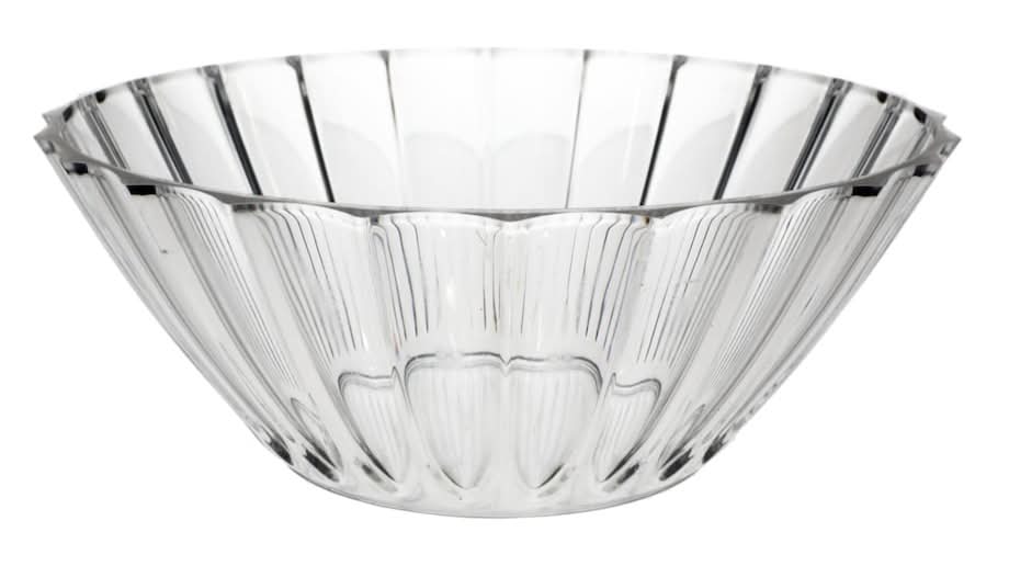 Clear Plastic Fluted Serving Bowl, 8 in